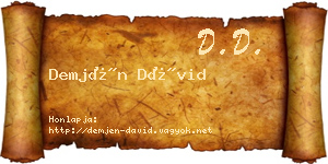 Demjén Dávid névjegykártya